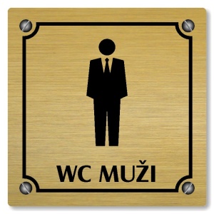 WC muži, 100x100mm, zlatá, Kansas